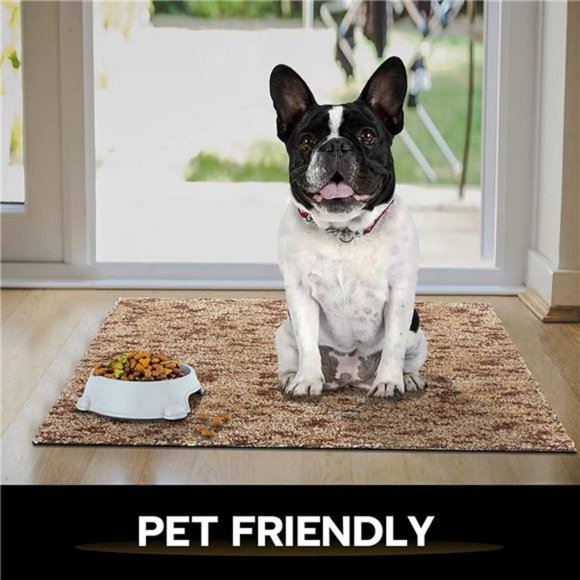 Front Door Mat 18"x30" , Low Profile Washable Inside Floor Mats, Brown - Picture 4 of 6